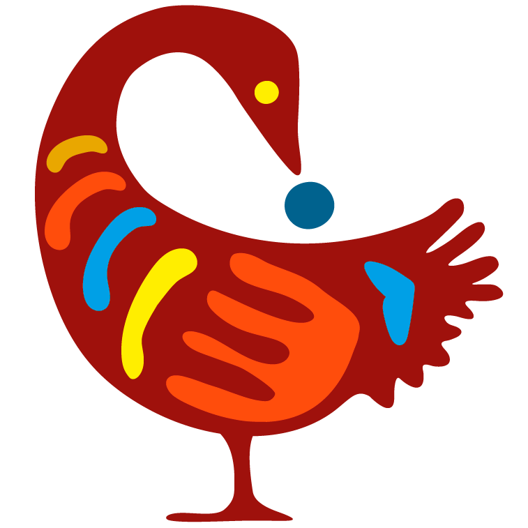 O Símbolo do Sankofa é o desenho de um pássaro colorido, vermelho escuro com manchas azuis, amarelas e laranjas, de lado, com o olho amarelo e um círculo azul em sua boca. Ele tem a cabeça voltada para trás e os pés virados para frente.