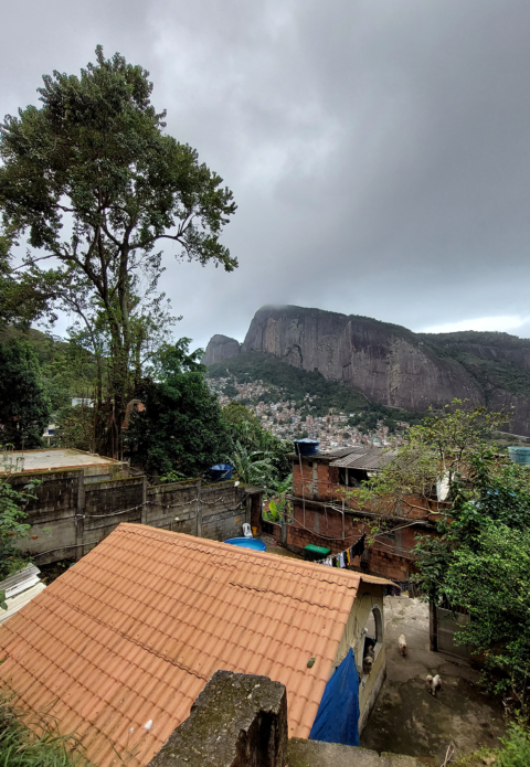 Imagem do alto do Parque Ecológico, mostrando um outro ponto de vista de uma parte do morro Dois Irmãos.